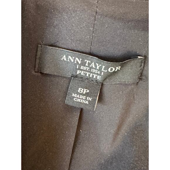 Ann Taylor Black Double Breasted Jacket Blazer Charcoal Gray 8P 6 - Picture 8 of 8